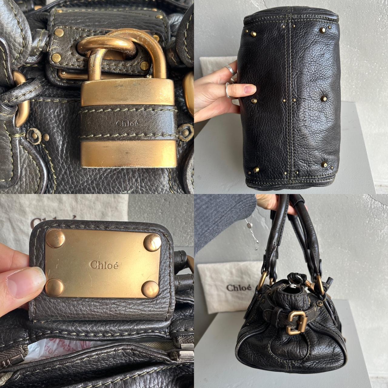 ๐ Authentic Iconic CHLOE Paddington Bag khaki / Black leather Pre-owned ๐