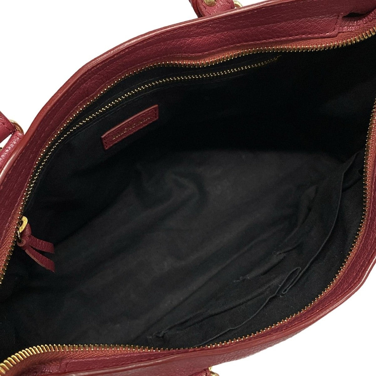 π Authentic BALENCIAGA Classic Metallic Edge City S 432831 Bordeaux Leather - Handbag Pre-owned π