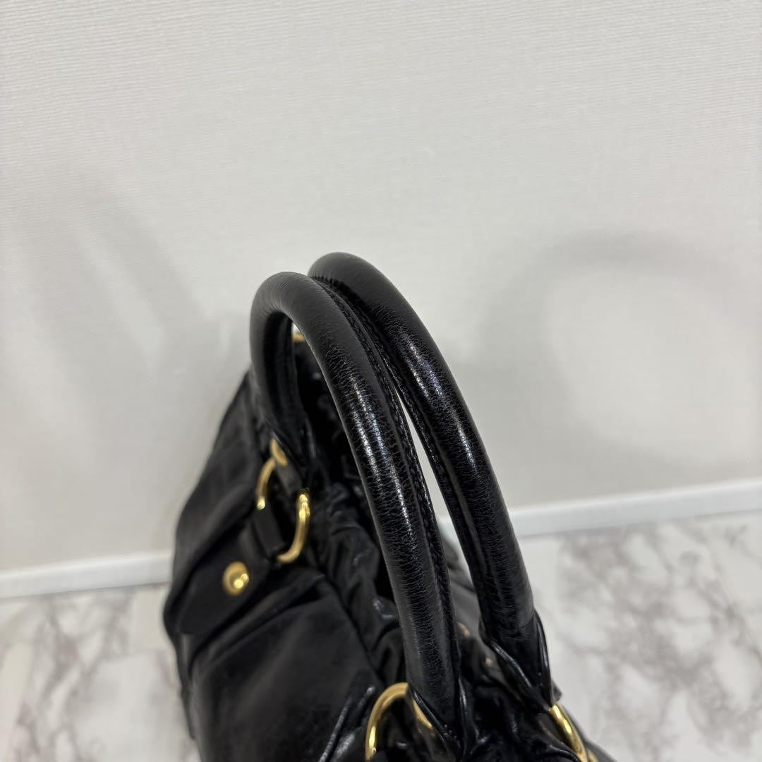 PreOwned Miu Miu 2way Handbag Shoulder bag Leather Black
