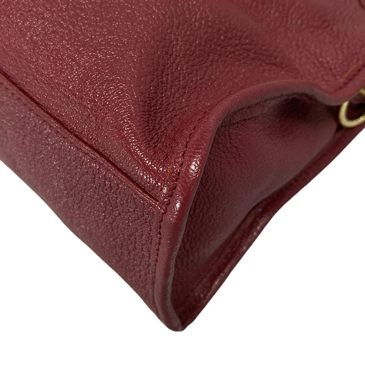 π Authentic BALENCIAGA Classic Metallic Edge City S 432831 Bordeaux Leather - Handbag Pre-owned π