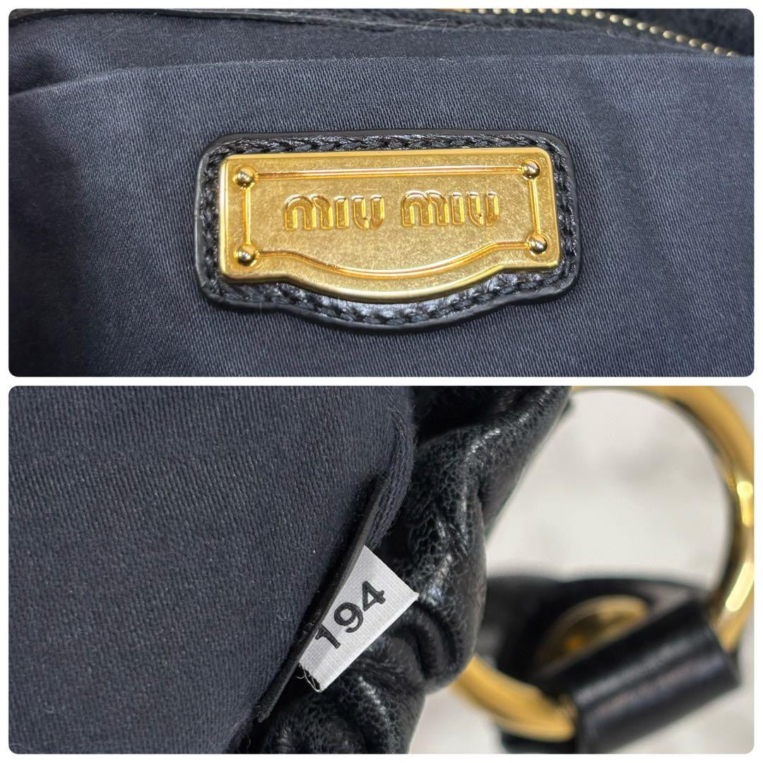 PreOwned Miu Miu 2way Handbag Shoulder bag Leather Black