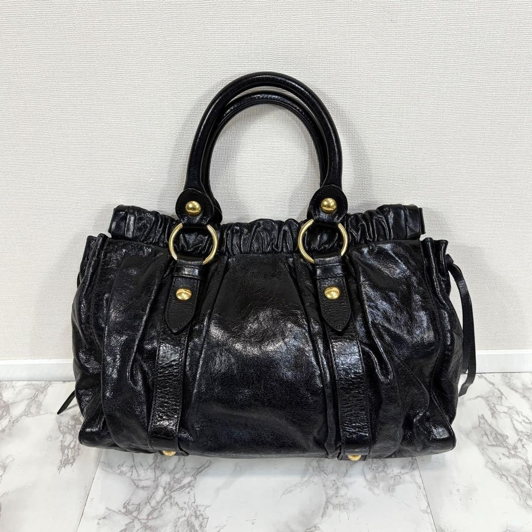 PreOwned Miu Miu 2way Handbag Shoulder bag Leather Black