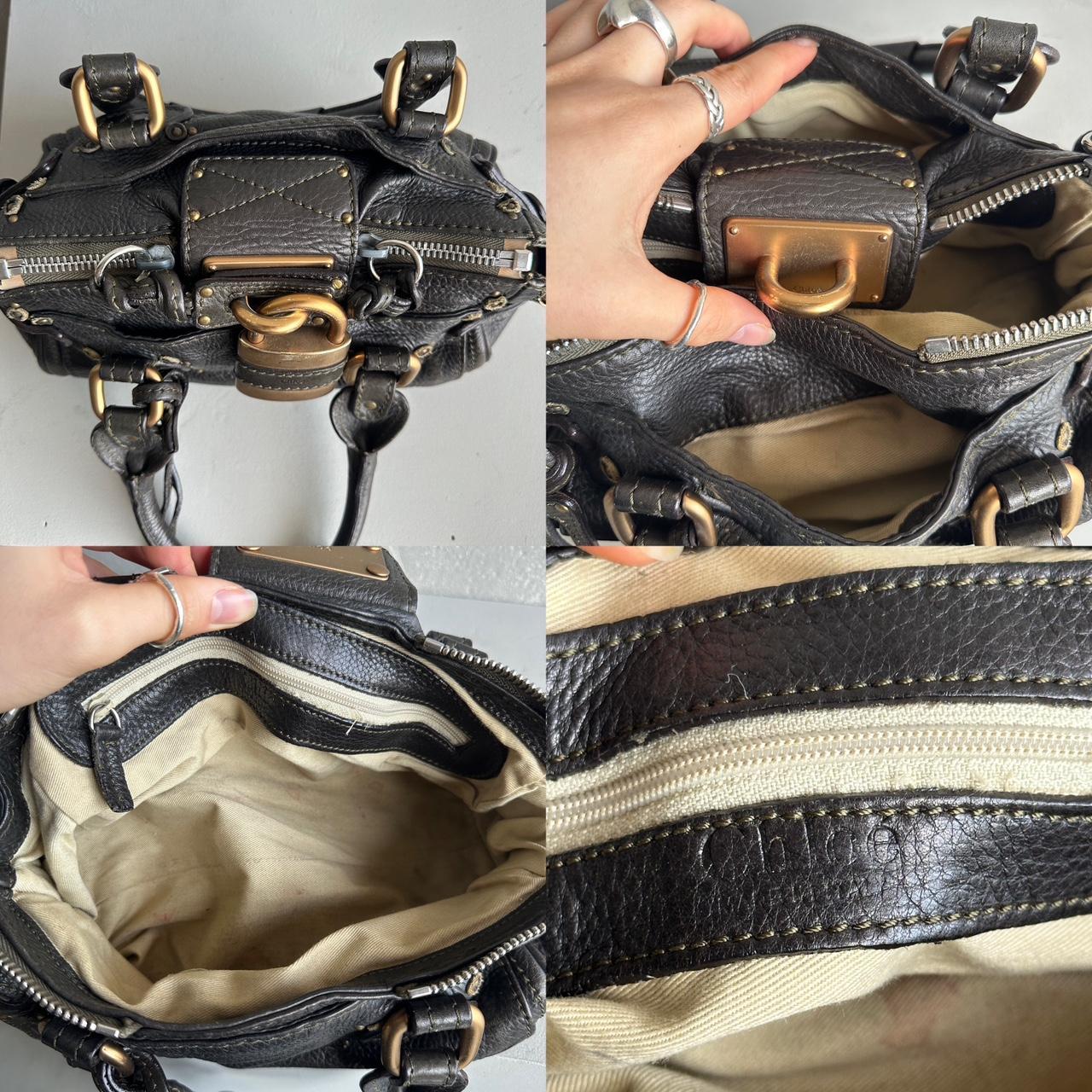 🌟 Authentic Iconic CHLOE Paddington Bag khaki / Black leather Pre-owned 🌟