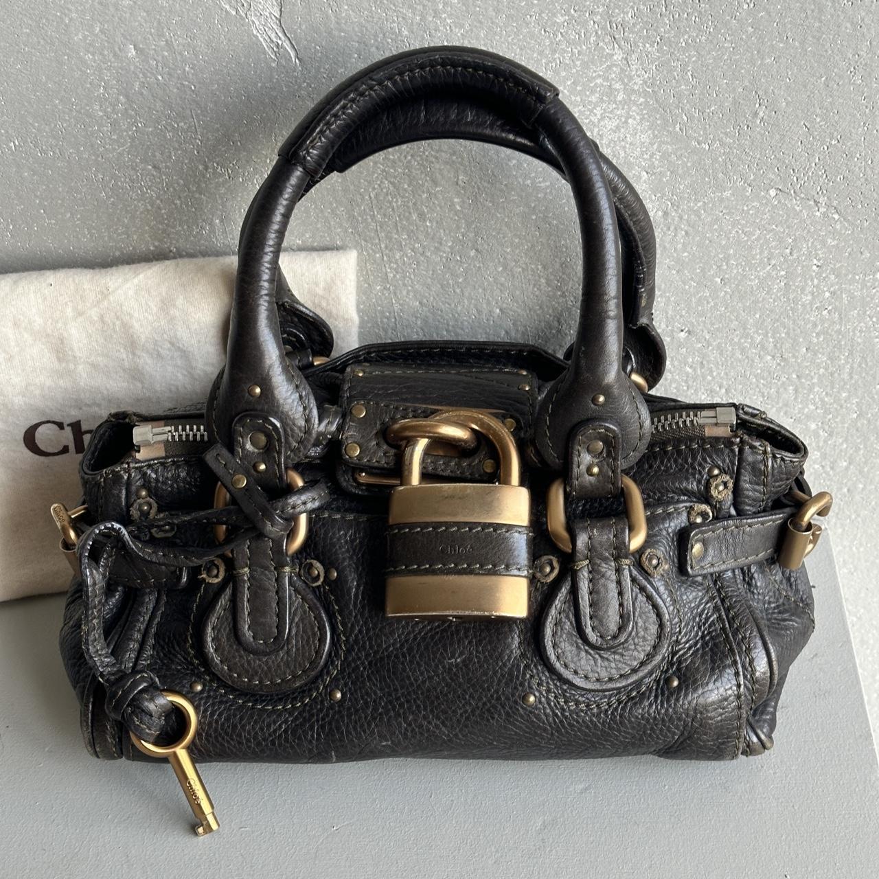 🌟 Authentic Iconic CHLOE Paddington Bag khaki / Black leather Pre-owned 🌟
