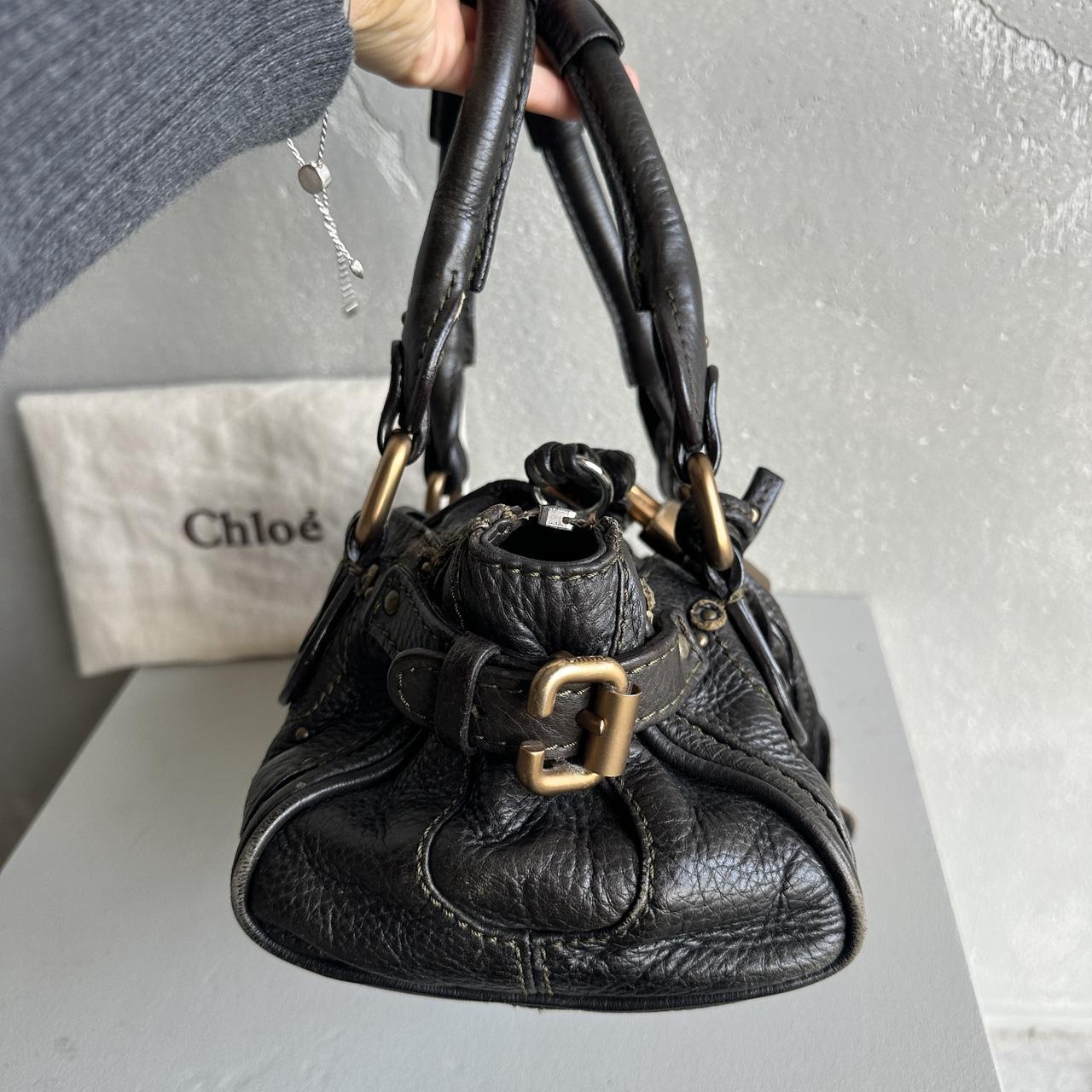 🌟 Authentic Iconic CHLOE Paddington Bag khaki / Black leather Pre-owned 🌟