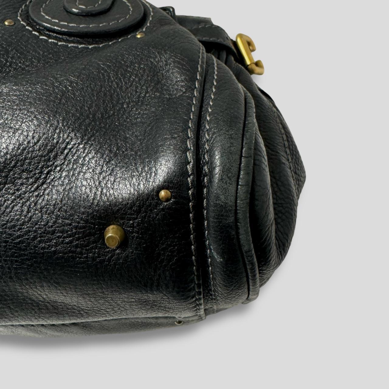 🌟 Authentic CHLOE Paddington Bag  Black Leather With Gold Lock Hardware Pre-owned 🌟