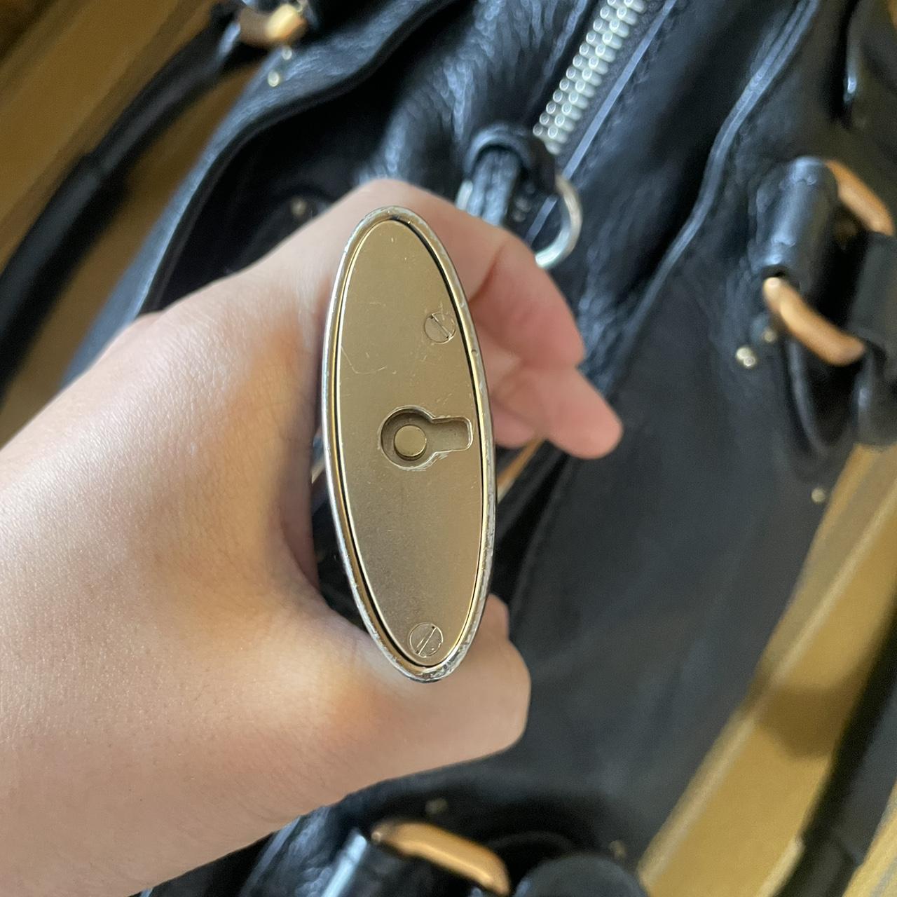 🌟 Authentic Vintage Classic Regular Size Black Leather Chloé Paddington Bag with Brass-toned Hardware Pre-owned 🌟