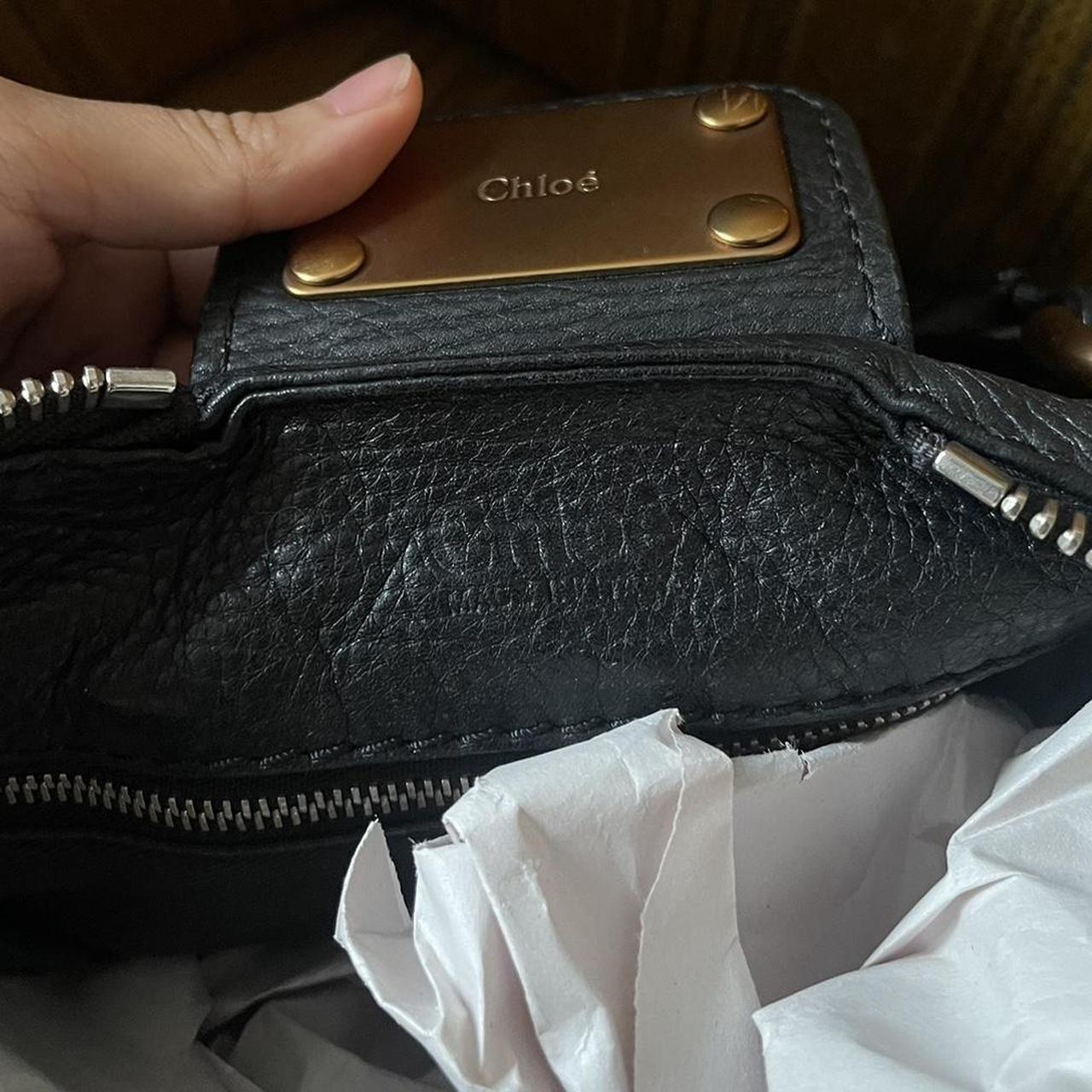 🌟 Authentic Vintage Classic Regular Size Black Leather Chloé Paddington Bag with Brass-toned Hardware Pre-owned 🌟