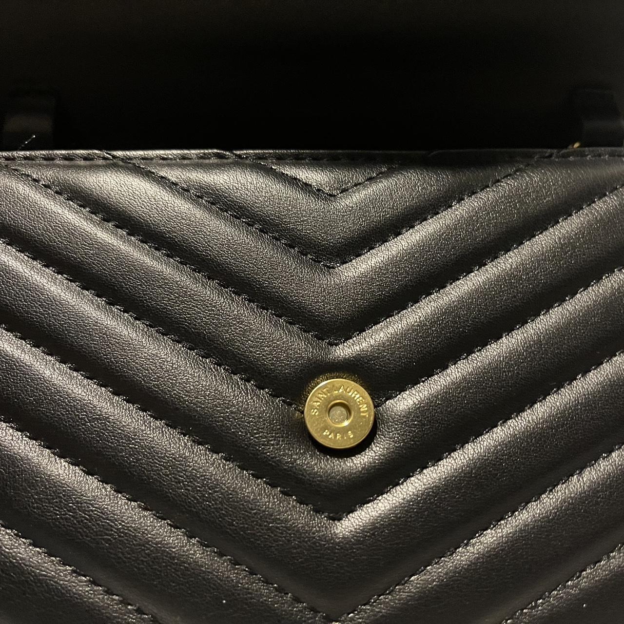 PreOwned Black and gold Saint Laurent Paris leather crossbody