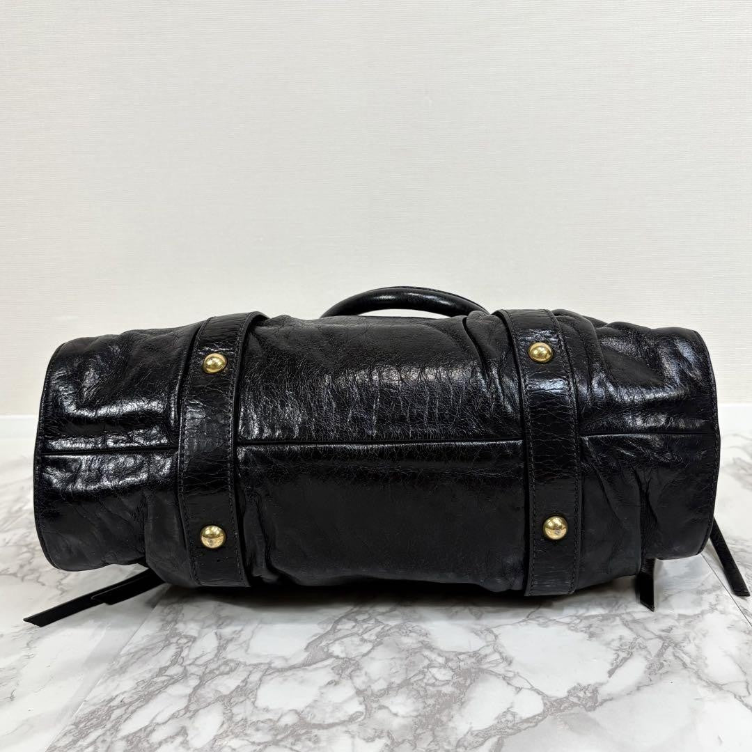 PreOwned Miu Miu 2way Handbag Shoulder bag Leather Black