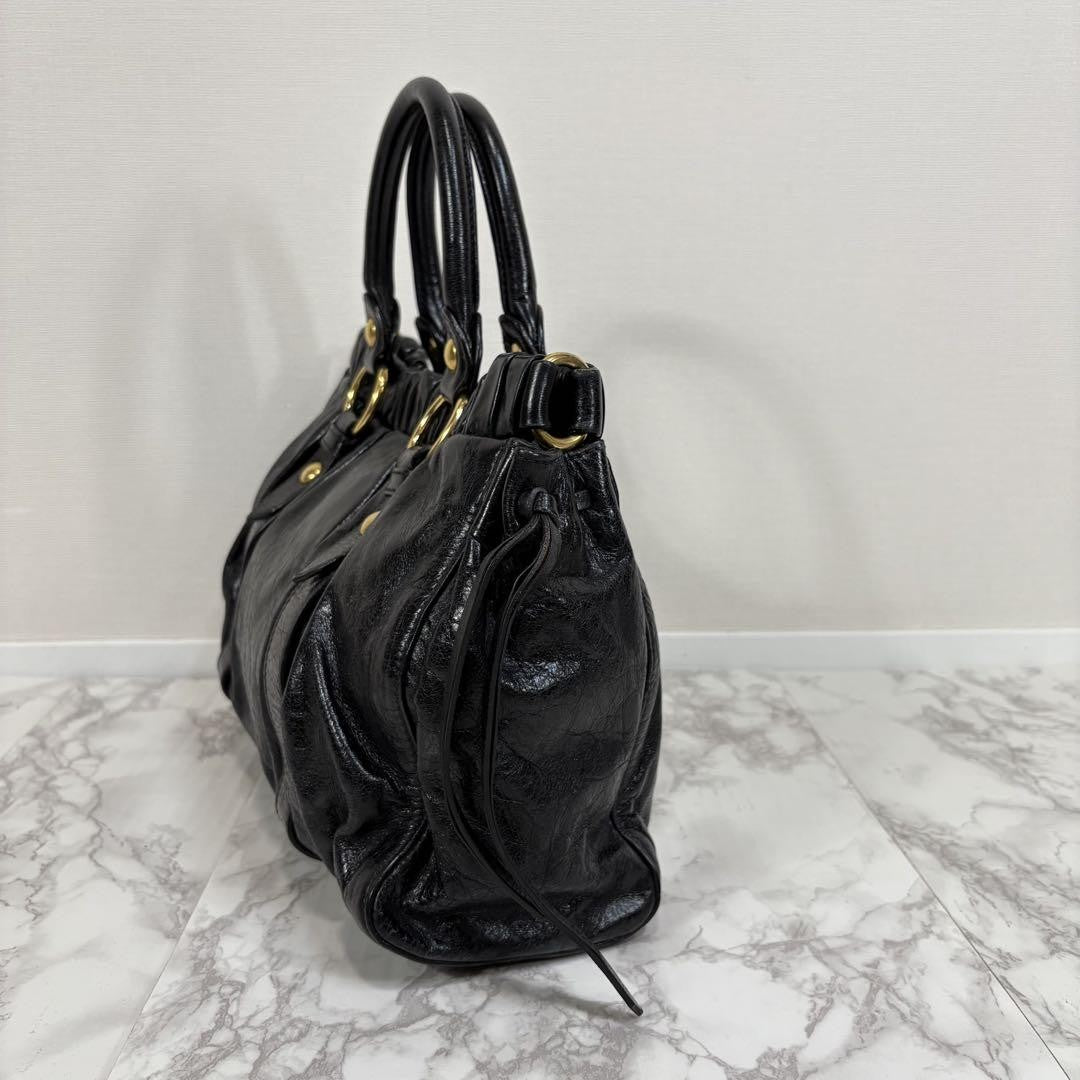 PreOwned Miu Miu 2way Handbag Shoulder bag Leather Black